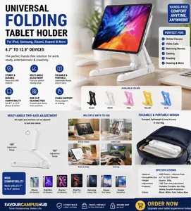 Universal folding table phone holder for all phones and iPads