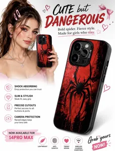 Trendy Retro Black Red Spider Pattern Phone Case