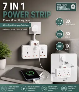 Plug Power Strip Wall Mounted Independent Switch